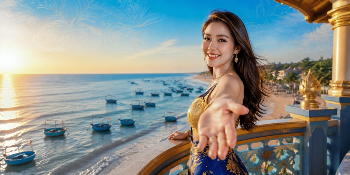 Người dùng tại bãi biển Mũi Né theo dõi cá cược bóng rổ trực tiếp trên ứng dụng điện thoại